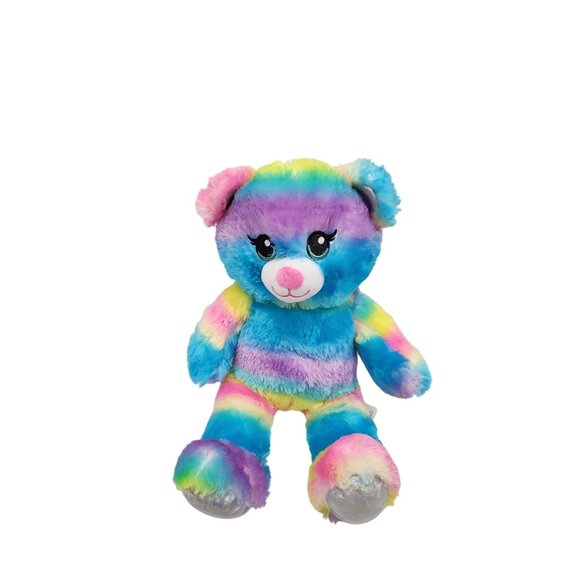 Build a Bear Rainbow Sparkle Teddy Bear plush - Picture 1 of 3